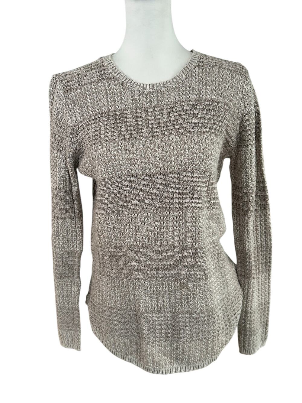 Eight Eight Eight Tan and White Sweater Medium
